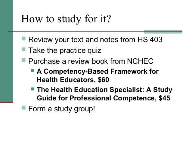 Health Educator Specialist Study Guide Health Educator Specialist Study Guide