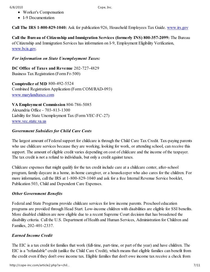 the childcare guidebook daycare tax form for parents