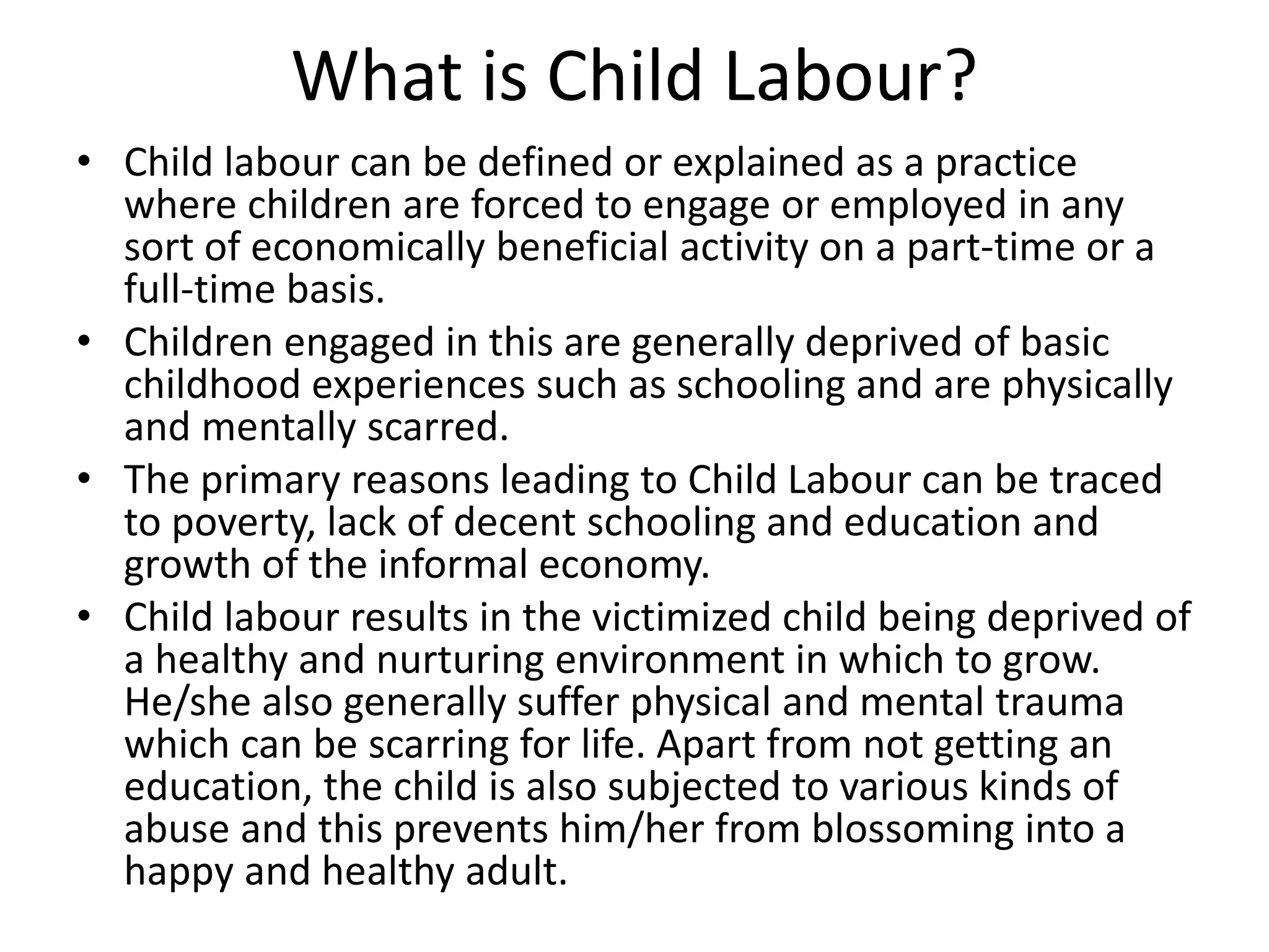 The child labour (prohibition and regulation)act, | PPTX