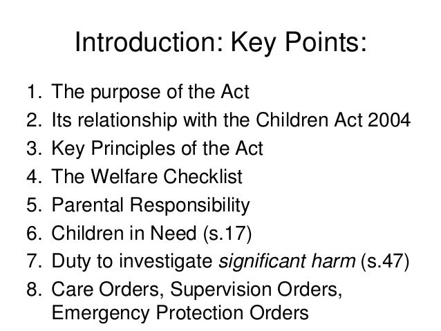 Children s Act Of 1984 And The