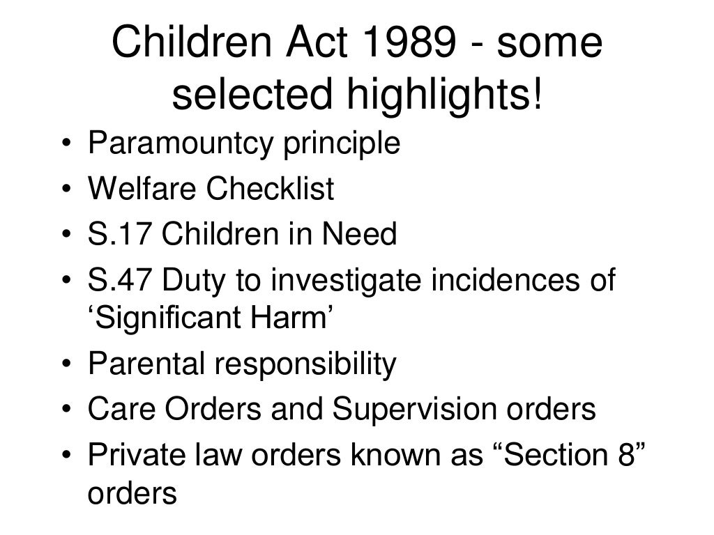 The children act 1989