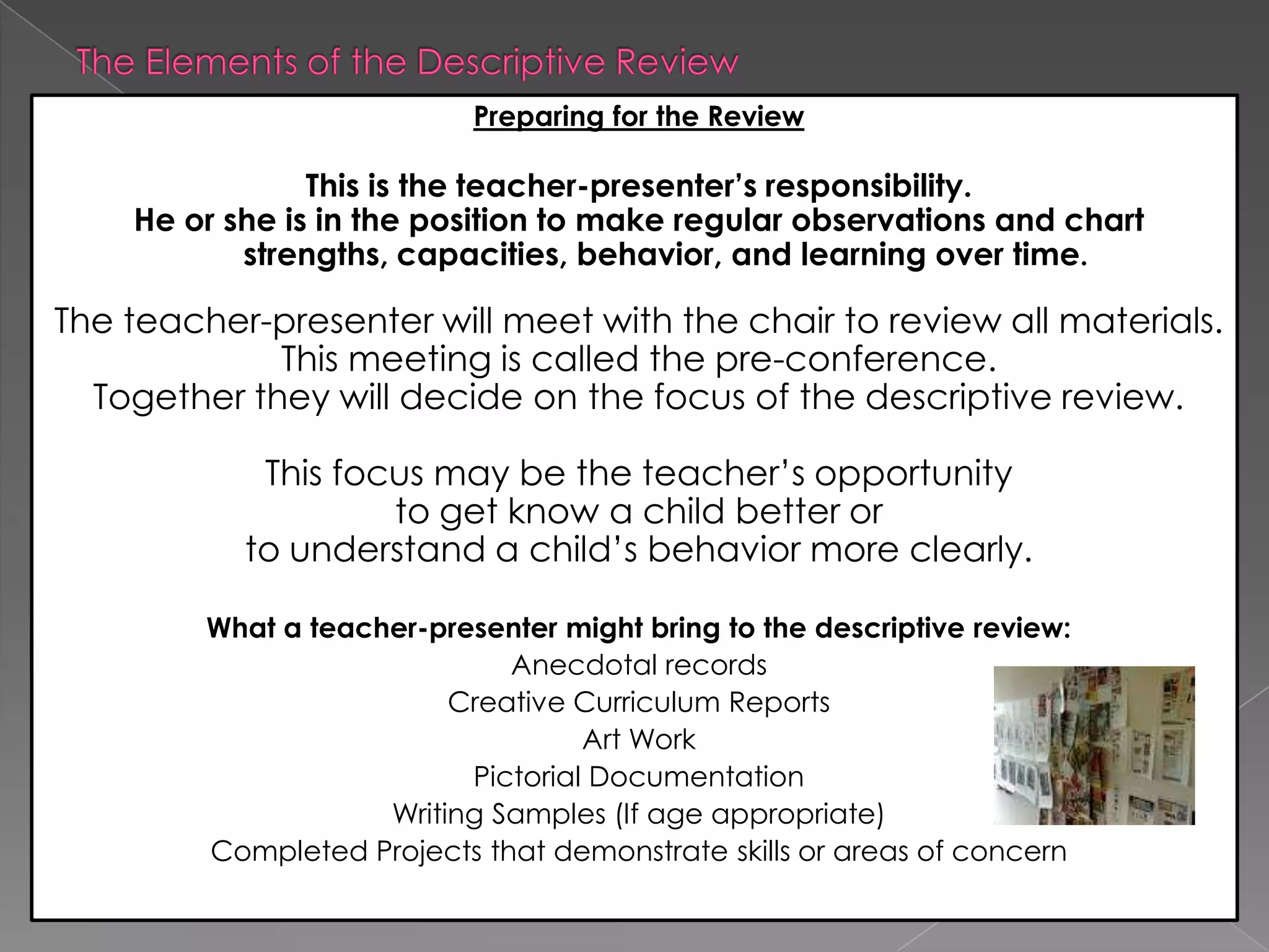 Understanding of the whole child