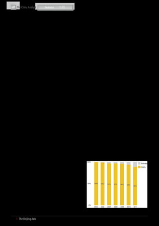 The China Analyst


           enhance their management expertise and widen their capital         fostered market-changing companies. Brazil is perhaps the
           channels. Overall, the central government encourages its SOEs      best current example of how a state-capitalist system can
           to leverage complementary advantages when expanding                build innovative industries. Successive Brazilian governments
           overseas (expand in groups) in order to enhance the                have intervened – through incentives, loans, and subsidies
           competitiveness and lower their risks in global operations. The    – to promote industries that otherwise would have needed
           bottom line – the more SOEs operate like private companies,        long-term private investment to make them competitive
           the more opportunities they are going to have abroad. In the       with rivals from more developed markets. At the same
           end, it is in the best interest of the Chinese government and      time, Brazil preserved strong, independent management of
           its SOEs to play by global rules and further opening up China’s    state-backed firms, ensuring they did not become political
           market.                                                            pieces. Three decades ago, the Brazilian government gave
                                                                              aircraft manufacturer Embraer lucrative contracts and various
           Reforms taking on greater urgency                                  subsidies, recognising that it could potentially find a niche
                                                                              in producing smaller, regional aircraft. Had it relied solely on
           The slowing of the global economy is forcing China as the          private investment, it can be argued the company probably
           world’s largest exporter to confront the issue of rebalancing,     would have failed; instead, it flourished, becoming the world’s
           which entails striking the right balance between state and         biggest maker of regional jets.
           market. Thus far, China’s policymakers have been moving
           in the right direction on major structural reforms as they         Similarly, China’s SOE’s appear to be a key enabler in the
           attempt to rebalance the nation’s economic model towards           government’s plans to encourage indigenous innovation,
           inclusive and more sustainable growth. There are signs             so that the country relies less on foreign technologies. In the
           the contribution of consumption to China’s GDP is rising –         case of high speed rail, the government used SOEs to acquire
           consumption’s contribution to GDP growth reached 60% in Q1         foreign technologies through joint ventures and licensing
           2012. But to a large degree, this reflected the implementation     agreements with foreign firms. Now, the government
           of administrative controls to address past credit excesses,        appears to be using the same approach with current efforts
           government policies to cool activity in the housing market,        to develop a civil aviation industry. In 2008, China established
           as well as softening export demand. The deterioration in key       the Commercial Aircraft Corporation of China (COMAC), with
           economic data in the first half of 2012 has increased pressure     the main goal of designing and eventually building large
           to loosen policy, bringing a second reduction in banks’ reserve    passenger aircrafts with capacity of over 150 passengers in
           requirement ratios this year and the first cut in interest rates   order to ultimately reduce the country’s dependency on the
           since 2008. An important question China needs to carefully         Boeing and Airbus duopoly. Its flagship product is expected to
           consider is whether the rising need to boost short-term            be the COMAC C919 which is a planned family narrow-body
           growth might result in measures that detract from the long-        airliners set to directly compete with Airbus A320 and Boing’s
           term reform agenda.                                                737. Although it is still currently under development, COMAC
                                                                              has already reached joint venture agreements with various
           Up until now, policymakers appear willing to accept a structural   international companies, such as Bombardier, in order to help
           downshift in growth and will likely direct further stimulus        with the C919’s design and components. As of end of 2011,
           measures towards strategic industries and basic infrastructure     it had received at least 220 orders domestically for the C919,
           in underdeveloped areas. Meanwhile, China’s shift towards          which is scheduled to be ready by 2016.
           higher value-added exports and strategic investments to
           underpin growth will continue. While state-owned banks still       Private companies catching up
           dominate the financial sector and are still kept profitable by
           a positive spread between loan and deposit rates dictated by       Even though they are at a disadvantage when it comes to
           government policy, the latest move to liberalise interest rates    securing funds for expansion, private companies accounted
           is a step in the right direction. Also look for the new incoming   for 45% of China’s USD 68.6 billion non-financial ODI in 2011.
           generation of leaders to continue implementing several key         Private companies’ share is expected to continue expanding
           financial system reforms, which are essential to structural        as the government supports investors seeking (profitable)
           changes that permeate the entire economy.                          overseas projects (see chart below).

           Does state capitalism work?                                        SOEs Share of Large Outbound Investments (%, 2005-2011)

           China goes to great lengths to encourage and fortify strategic
           industries, much to the dismay of its fellow WTO members.
           The Chinese government has intervened to promote skilled
           research and development in advanced industries. In so doing,
           the state capitalists have shattered the idea that they cannot
           foster innovation to match developed economies. The biggest
           critics outside China of state capitalism argue a combination
           of government resources and innovation has the potential to
           put US and European multinationals at a serious disadvantage
           competing around the globe.

           However, China’s state capitalism model is far from anything
           which can be perceived as ground-breaking. While state
           intervention in economic affairs runs against the established
           wisdom that the market is best for promoting ideas, the
           governments of many developed nations have actively                Source: UN Comtrade; The Beijing Axis Analysis




10  І  The Beijing Axis    
 