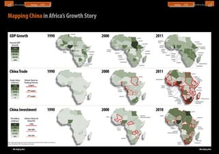 The China Analyst	                                                                                                                                                                                    The China Analyst




Mapping China in Africa’s Growth Story
While Africa has certainly benefited from soaring global resource demand, other aspects such as the continent’s ongoing infrastructure construction boom as well as its blooming middle class have been key catalysts in driving
China’s engagement with the region. As depicted in the map below, China’s growing presence, as both an investor and leading trading partner, is expected to continue reshaping the continent – and the global economy – for
decades to come. By Beijing Axis Strategy




Note: Trade value depicts the country’s total trade value with China (imports and exports).
Source: World Bank; IMF; The Beijing Axis Analysis



26  І  The Beijing Axis                                                                                                                                                                                      27  І  The Beijing Axis
 