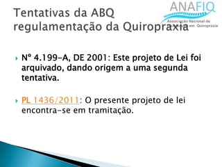  Nº 4.199-A, DE 2001: Este projeto de Lei foi
arquivado, dando origem a uma segunda
tentativa.
 PL 1436/2011: O presente projeto de lei
encontra-se em tramitação.
 