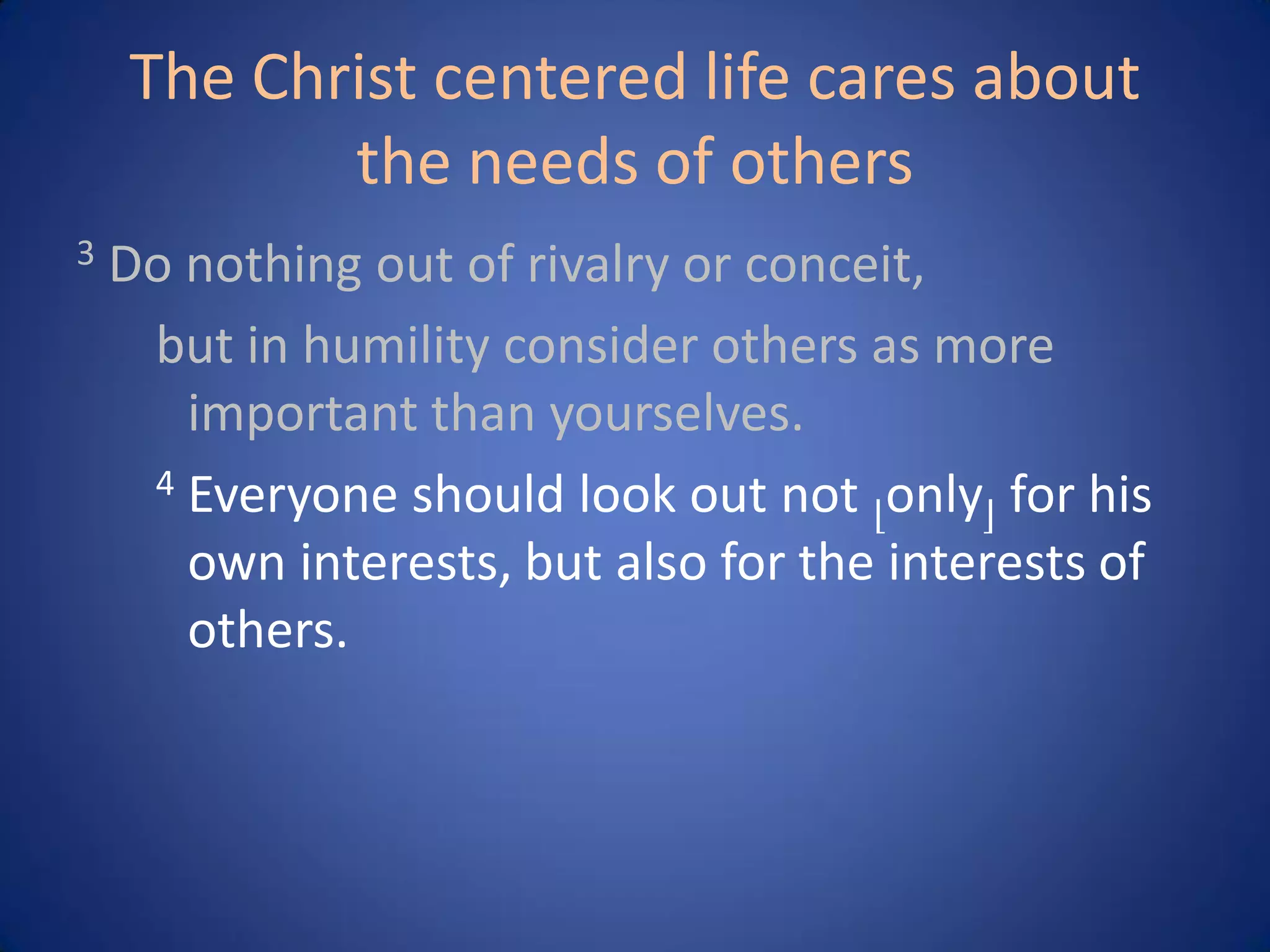 The Christ Centered Life - Philippians 2:1-11 | PDF