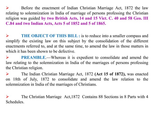 The Christian Marriage Act 1872 | PPTX | Wedding | Personal ...