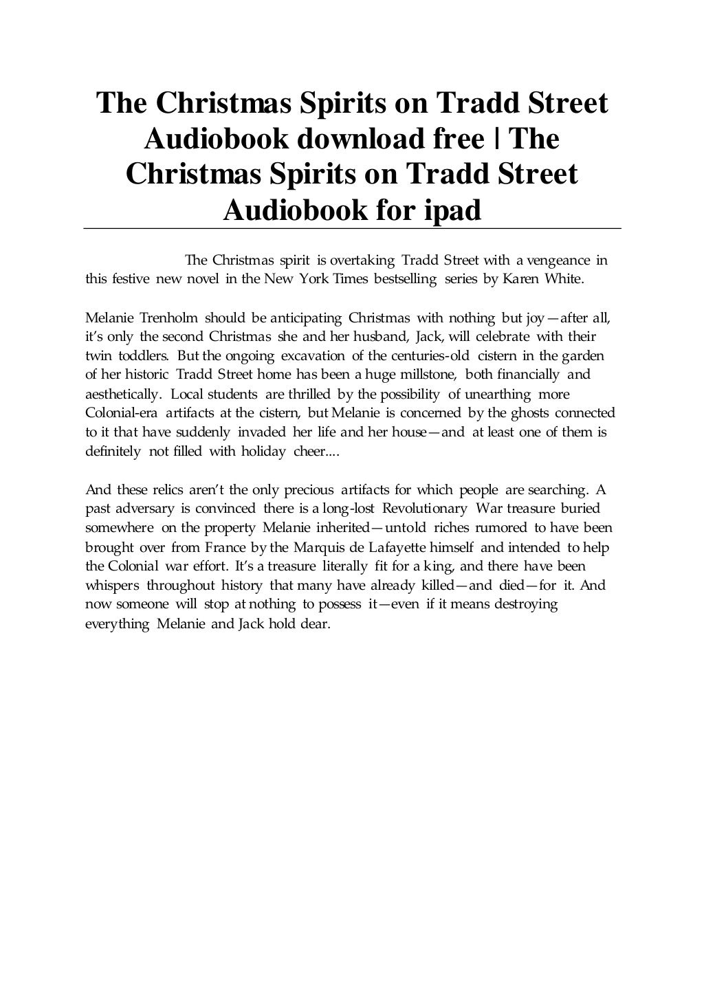 The Christmas Spirits on Tradd Street Audiobook download free | The C…