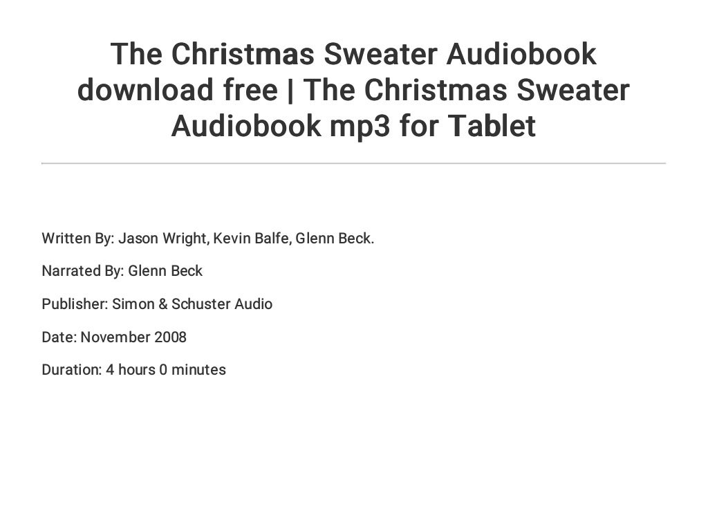 The Christmas Sweater Audiobook download free | The Christmas Sweater…