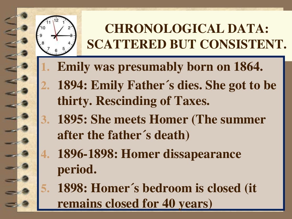 The chronology of "A rose for Emily".