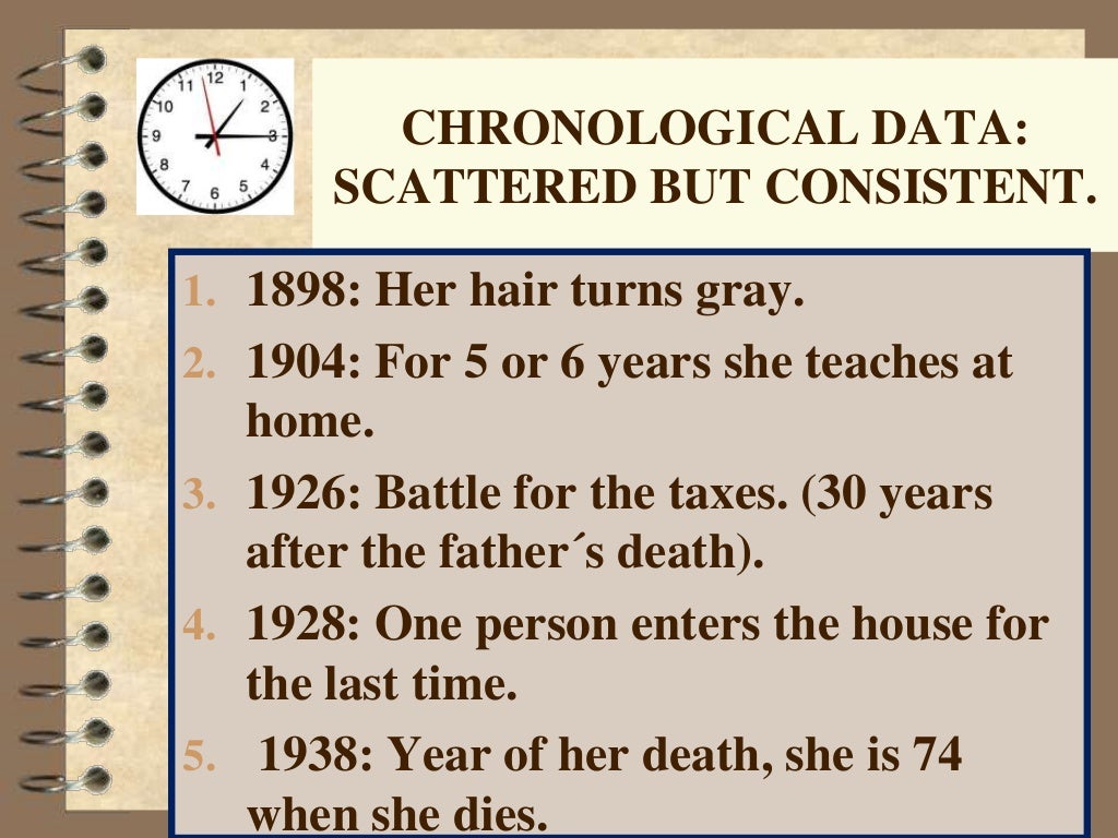 The chronology of "A rose for Emily".