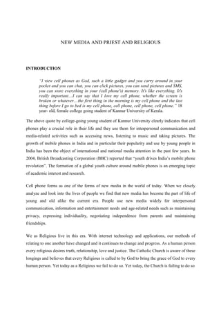 New Media and the Priest and Religious | PDF