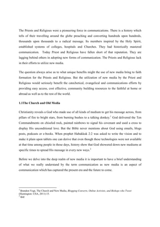 New Media and the Priest and Religious | PDF