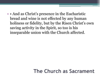 The Church as Sacrament
 