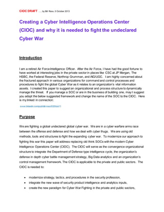 Cyber Intelligence Operations Center | DOCX