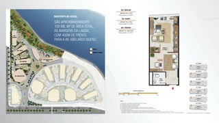masterplan geral
São aproximadamente
100 mil m² de área total,
às margens da lagoa,
com 400m de frente
para a av. Abelardo Bueno.
 