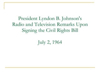 Civil Rights Radio The civil rights act of 1964 | PPT