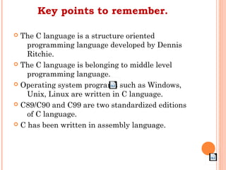 Introduction of 'C' langauge | PPT