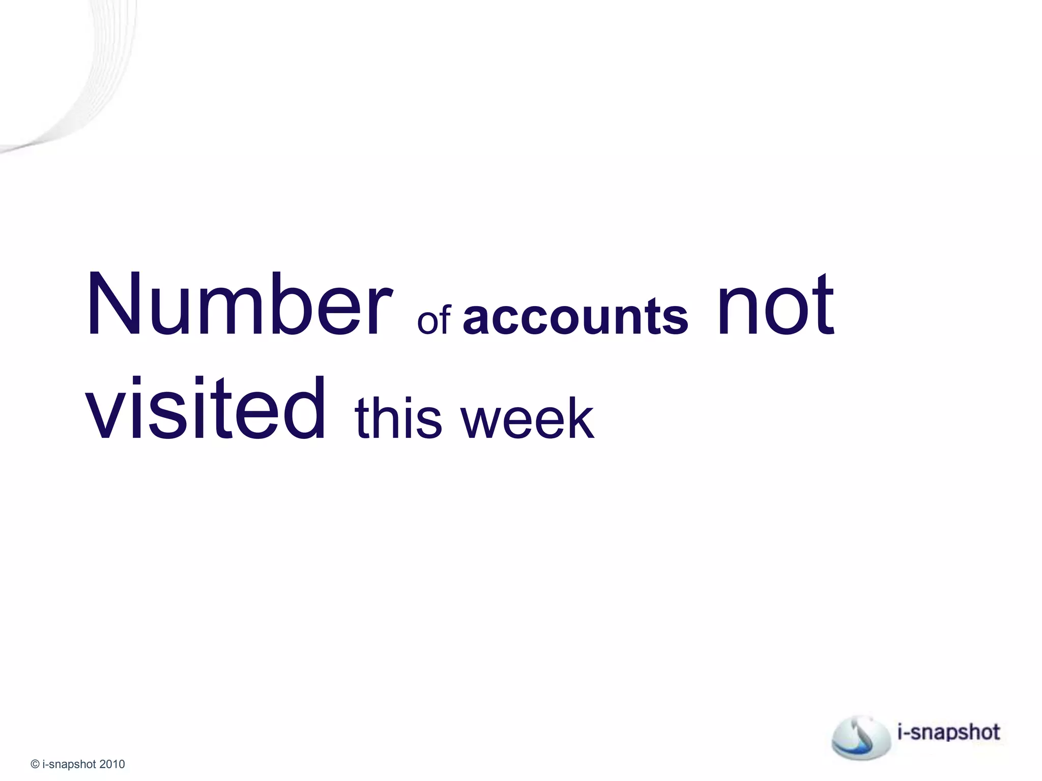 The number of accounts notvisited this week