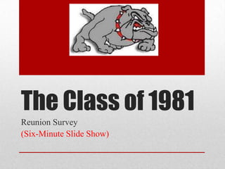 The Class of 1981 Reunion Survey (Six-Minute Slide Show) 