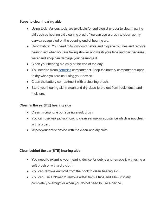 The Cleaning Of Hearing Aids