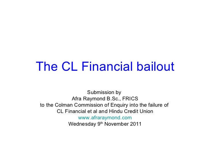 The CL Financial bailout
