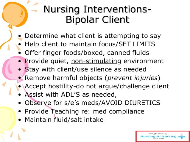 Nursing Interventions For Bipolar Disorder Slidesharetrick