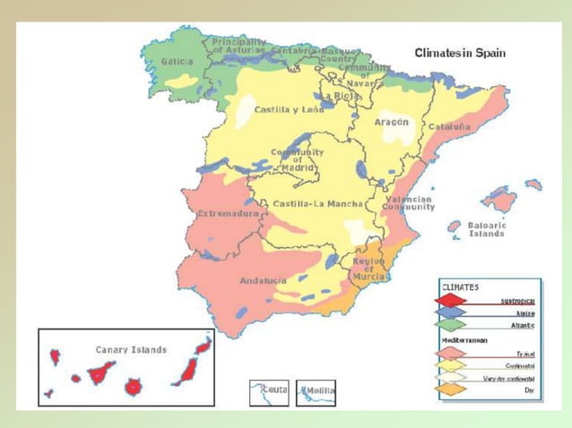 Spain Climate Example The climates of spain | PPT
