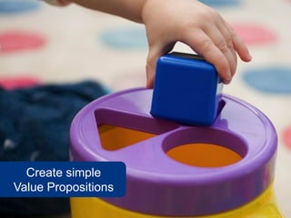 Create simple
Value Propositions
 