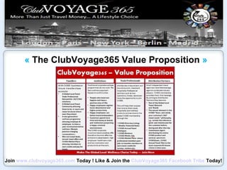 « The ClubVoyage365 Value Proposition »




Join www.clubvoyage365.com Today ! Like & Join the ClubVoyage365 Facebook Tribe Today!
 