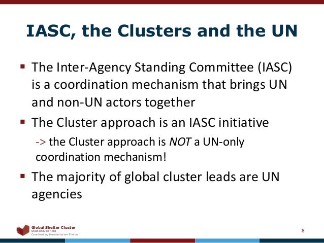 How International Aid Is Coordinated The Cluster Approach