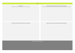 What routines, and habits does the user have when your solution is needed?
Try to describe the context of what the user is doing when he/she will be interacting or be impacted by the ML solution.
How could the user interact with the solution in their current workflow?
Who is the user?
Who will be interacting or directly impacted by the output of the AI solution?
User
Describe the user in one short description
In what way may the user routine or behaviour change using the ML solution?
 