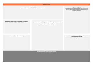 How could the
solution be integrated in existing systems?
What systems or tools do the users we are developing for already use?
Brainstorm tech and systems the user already use.
Value at day Zero!
What value for the user and stakeholder could you solution deliver right from start?
Where could you place a human in the loop?
To reduce risk and secure value at day zero, could a human be placed in the process to verify
an outcome? Or act as the AI-​
itself in a "wizard of oz" test?
How accurate do you need to be?
How accurate does your model need to be in order to deliver value and reduce
risk?
What is the cost of error?
What happens when the model makes a mistake? What risks could an error
have to the user, costs and brand? What are the potential errors for false
positives and false negatives?
Deployment/ Inference
Describe the deployment/ inference in one short description
 