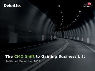 The CMO Shift to Gaining Business LiftCopyright © 2017 Deloitte Development LLC. All rights reserved. 1
The CMO Shift to Gaining Business Lift
Published December 2016
 