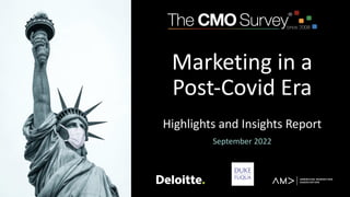 September 2022
© Christine Moorman 2
This 29th Edition of The CMO Survey examines how marketers are approaching strategies...