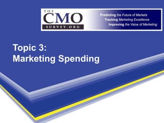 Topic 3:
Marketing Spending
 