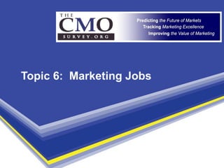 Topic 6: Marketing Jobs
 