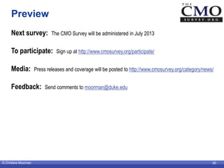 Preview
     Next survey:             The CMO Survey will be administered in July 2013


     To participate:            S...