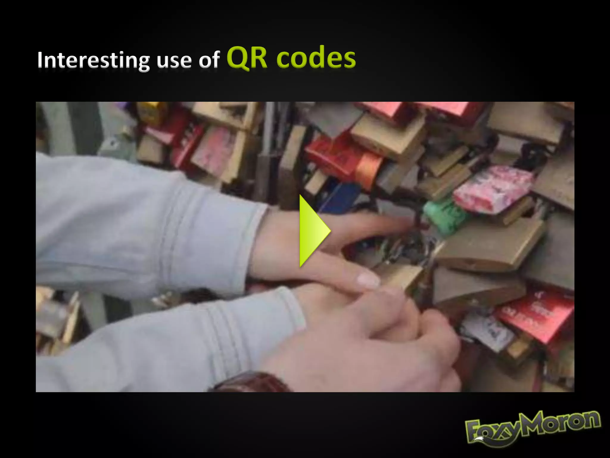 Interesting use of QR codes
 