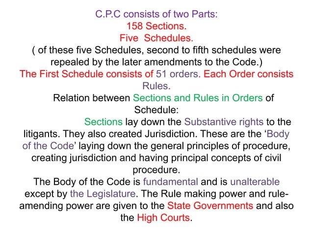 The Code of Civil Procedure, 1908 | PPTX | Law