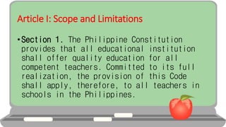 The Code Of Ethics For Professional Teachers The Code Of Ethics For Professional Teachers