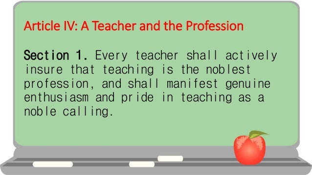 The Code Of Ethics For Professional Teachers The Code Of Ethics For Professional Teachers