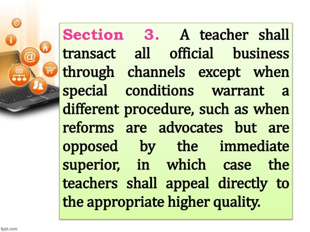 The Code Of Ethics Of The Professional Teachers The Code Of Ethics Of The Professional Teachers