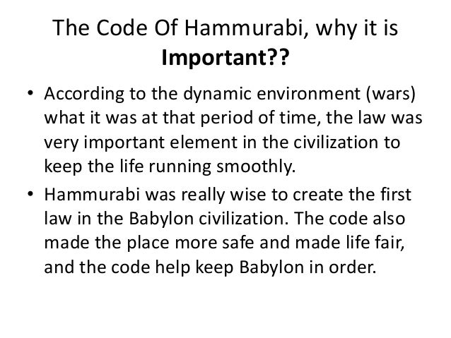 The code of hammurabi The code of hammurabi