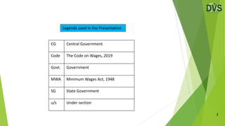 The Code on Wages, 2019 - Part I