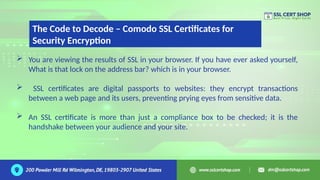 The Code to Decode – Comodo SSL Certificates for Security Encryption | PPTX