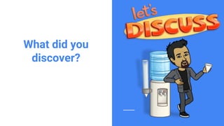 Confidential & ProprietaryConfidential & Proprietary
What did you
discover?
 