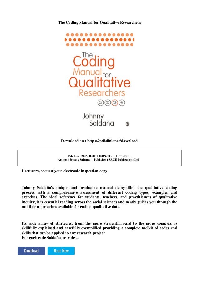The coding manual for qualitative researchers
