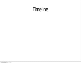 Timeline




Wednesday, April 11, 12
 