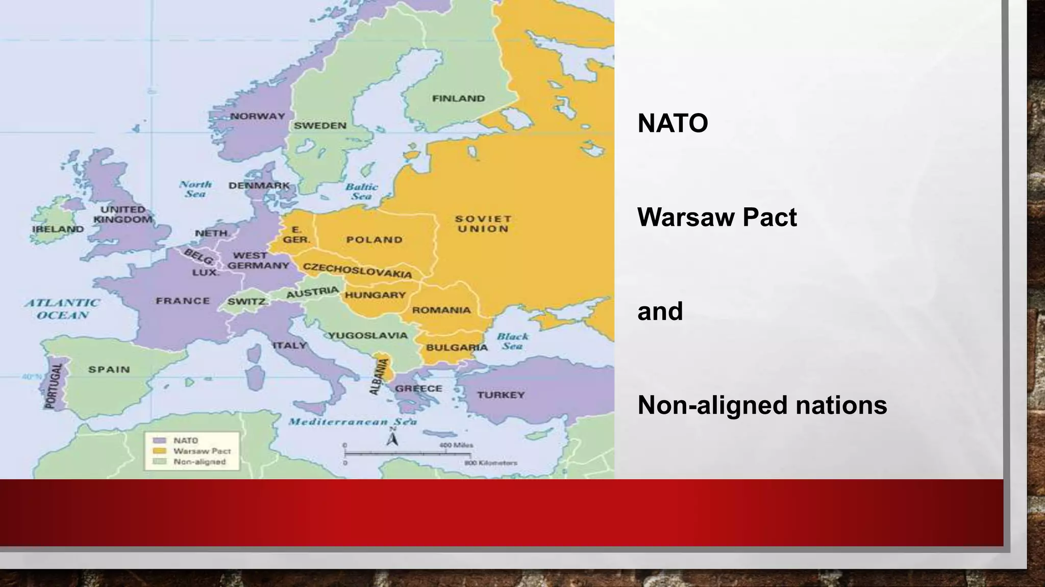 NATO
Warsaw Pact
and
Non-aligned nations
 